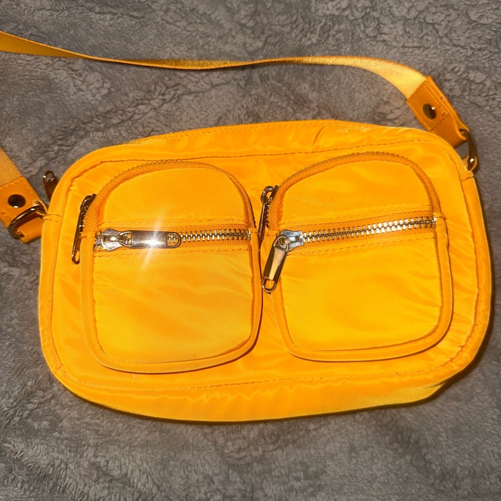 wild fable Yellow Double-Pocket Crossbody Bag